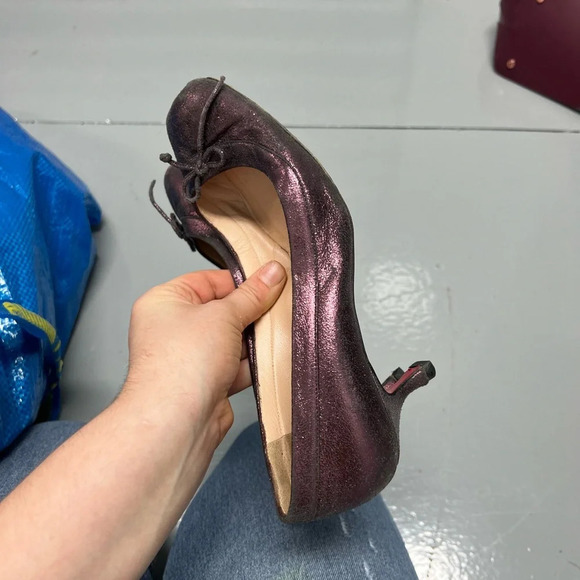 Christian Louboutin Purple Sparkle Kitten Heel Ballet Heels, size 37 - Picture 5 of 11